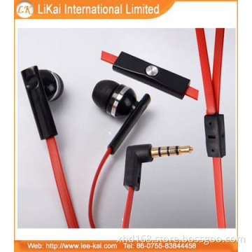 2014 Popular Red in-Ear Headphone with Flat Cable in Shenzhen (Z004)